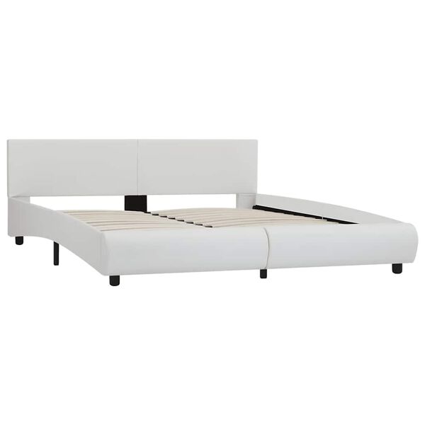 vidaXL Cadre de lit avec LED sans matelas blanc 160x200 cm