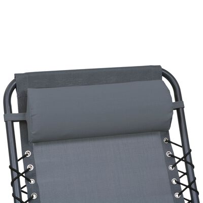 vidaXL Appui-tête de chaise longue Gris 40x7,5x15 cm Textilène