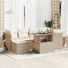 vidaXL Salon de jardin avec coussins 7 pcs beige r&eacute;sine tress&eacute;e
