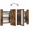 vidaXL Armoire &agrave; miroir LED de salle de bain ch&ecirc;ne fum&eacute; 40x12x45 cm