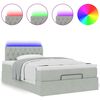 vidaXL Lit ottoman avec matelas et LED gris clair 120x190cm velours