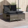 vidaXL Salon de jardin 4 pcs avec coussins gris r&eacute;sine tress&eacute;e