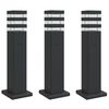vidaXL Lampadaires d'ext&eacute;rieur avec sortie 3 pcs noir 50 cm aluminium