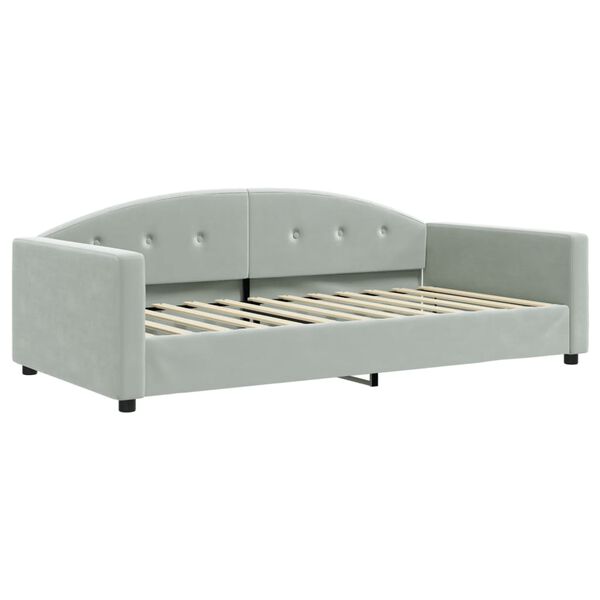 vidaXL Lit de jour avec matelas gris clair 100x200 cm velours