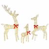 vidaXL Famille Renne 3 pc 300 LED Blanc chaud 67 x 26 x 127 cm PET