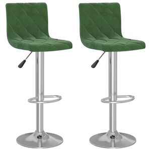 vidaXL Tabourets de bar lot de 2 vert fonc&eacute; velours