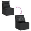vidaXL Salon de jardin 7 pcs avec coussins noir r&eacute;sine tress&eacute;e