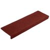 vidaXL Tapis d'escalier autocollants 5 pièces 65 x 21 x 4 cm Bordure rectangulaire rouge bordeaux