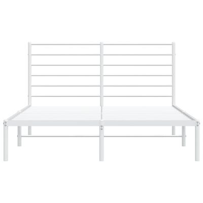 vidaXL Cadre de lit métal sans matelas et tête de lit blanc 150x200 cm