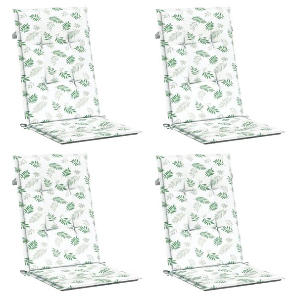 vidaXL Coussins de chaise &agrave; dossier haut lot de 4 mod&egrave;le de feuille