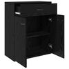 vidaXL Buffet avec tiroir Ch&ecirc;ne noir 60 x 30 x 75 cm Bois d'ing&eacute;nierie