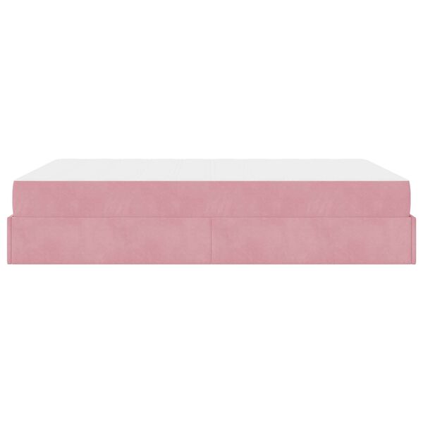 vidaXL Cadre de lit avec matelas avec matelas 2 pcs Rose Velours