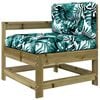 vidaXL Chaise de jardin avec coussins bois de pin impr&eacute;gn&eacute;