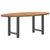 vidaXL Table à manger marron clair bois de chêne massif ovale