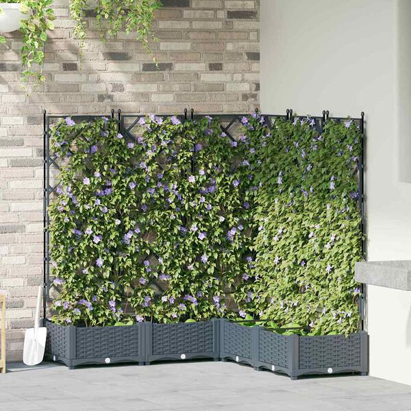 vidaXL Cache-pot de jardin 5 pcs Gris Clair 120 x 120 x 125,5 cm Acier