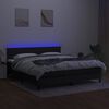 vidaXL Sommier &agrave; lattes de lit avec matelas LED Noir 180x200 cm Tissu