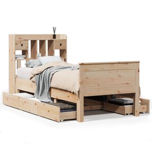 vidaXL Lit biblioth&egrave;que sans matelas 90x190 cm bois de pin massif