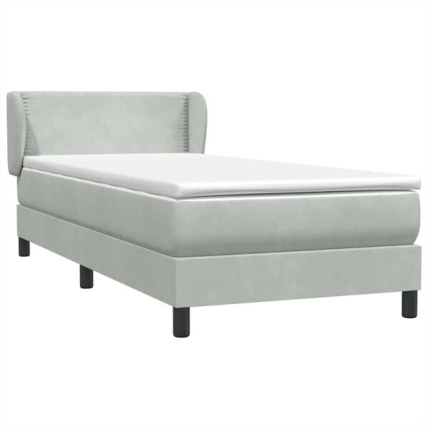 vidaXL Sommier &agrave; lattes de lit et matelas gris clair 100x220cm velours