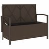 VidaXL Banc de rangement de jardin avec coussin marron polyrotin