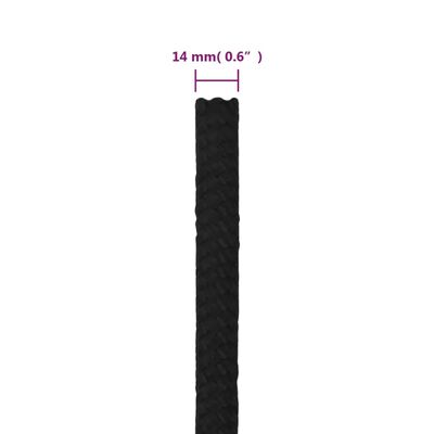 vidaXL Corde de travail Noir 14 mm 25 m Polyester