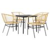 vidaXL Ensemble &agrave; manger jardin 5pcs marron poly rotin verre