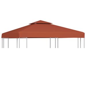 vidaXL Toile sup&eacute;rieure double de belv&eacute;d&egrave;re 310 g/m&sup2; 3x3 m Terre cuite