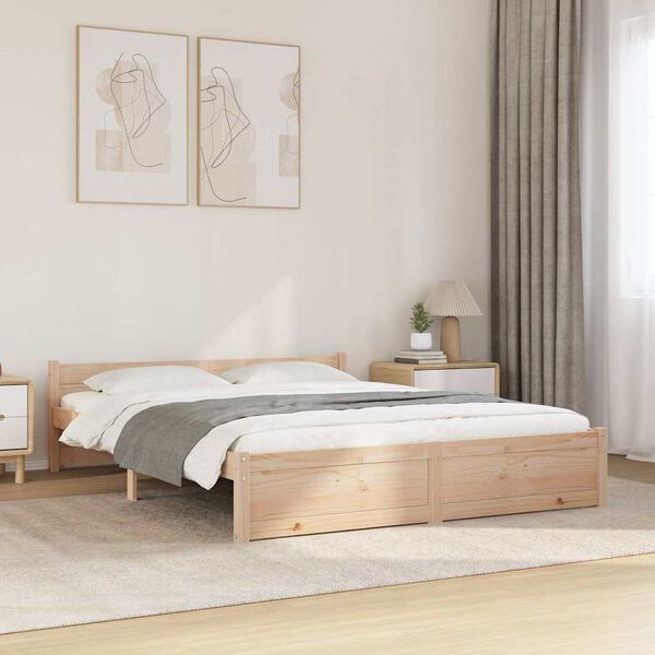 vidaXL Cadre de lit sans matelas bois massif 160x200 cm