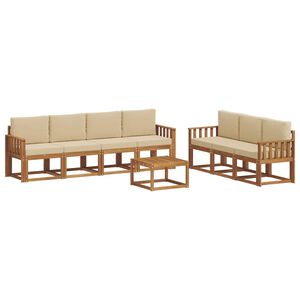 vidaXL Ensemble de canap&eacute;s d'ext&eacute;rieur 8 pc Naturel et Beige