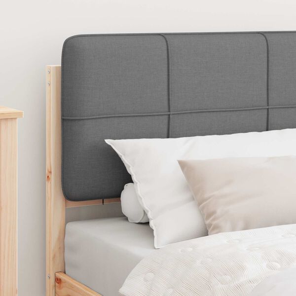 vidaXL Cadre de lit avec tête de lit rembourrée Gris clair 90 x 190 cm