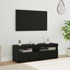 vidaXL Meuble TV 2 pcs Ch&ecirc;ne noir 60 x 35 x 40 cm Bois d'ing&eacute;nierie