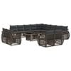 vidaXL Ensemble de canap&eacute; de jardin 14 pc Gris et Gris fonc&eacute; polyrotin