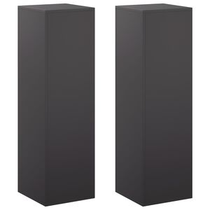 vidaXL Support de Plante 2 pcs Noir 30 x 30 x 100 cm Acier