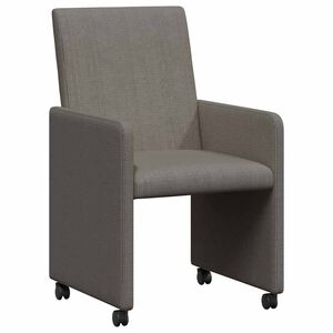 vidaXL Chaises de Salle &agrave; Manger avec Roues 2 pcs Gris clair