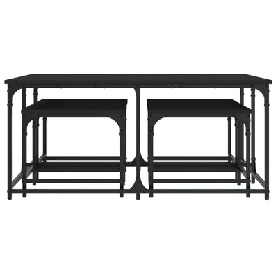 vidaXL Tables basses gigognes 5 pcs noir bois d'ingénierie