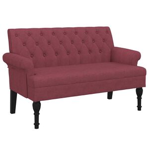 vidaXL Banc avec dossier rouge bordeaux 120x62x75,5 cm tissu