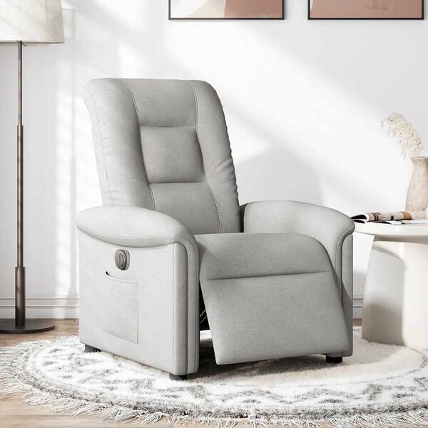vidaXL Fauteuil inclinable électrique gris nuage tissu