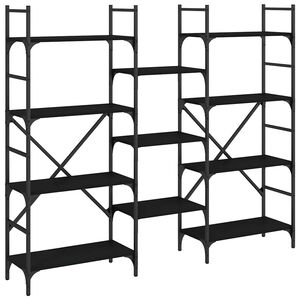 vidaXL Biblioth&egrave;que noir 160x28,5x136,5 cm bois d'ing&eacute;nierie
