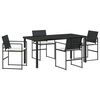 vidaXL Ensemble de salle &agrave; manger pour jardin 5 pc Noir et Cr&egrave;me