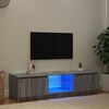 vidaXL Meuble TV avec lumi&egrave;res LED Sonoma gris 140x40x36 cm