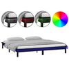 vidaXL Cadre de lit &agrave; LED sans matelas noir 150x200 cm bois massif