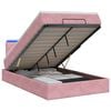 vidaXL Lit coffre avec matelas et LED Rose 120 x 200 cm Velours