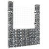 vidaXL Panier de gabion en forme de U avec 2 poteaux Fer 140x20x200 cm