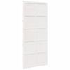 vidaXL Porte de grange Blanc 80 x 2,5 x 208 cm Bois de pin massif
