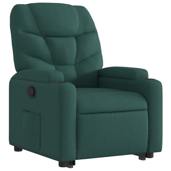 vidaXL Fauteuil inclinable vert fonc&eacute; tissu