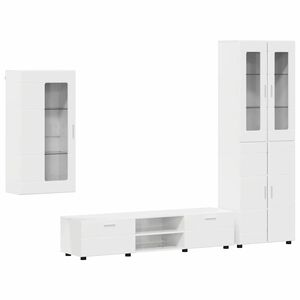 vidaXL Ensemble meuble TV avec tiroir FLORIN 3 pcs Blanc brillant