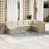 vidaXL Salon de jardin avec coussins 8 pcs beige r&eacute;sine tress&eacute;e