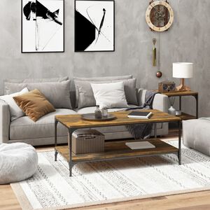vidaXL Table basse Ch&ecirc;ne fum&eacute; 100x50x40 cm Bois d'ing&eacute;nierie