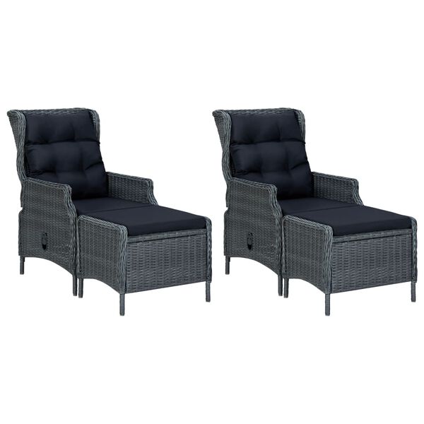 vidaXL Ensemble à manger de jardin 7 pcs Gris foncé