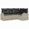 vidaXL Ensemble de canap&eacute; de jardin 4 pc Gris clair polyrotin