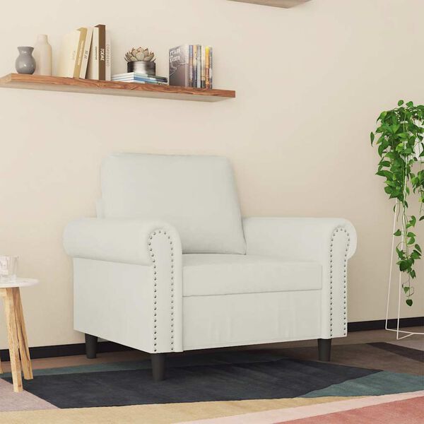 vidaXL Fauteuil Cr&egrave;me 60 cm Velours